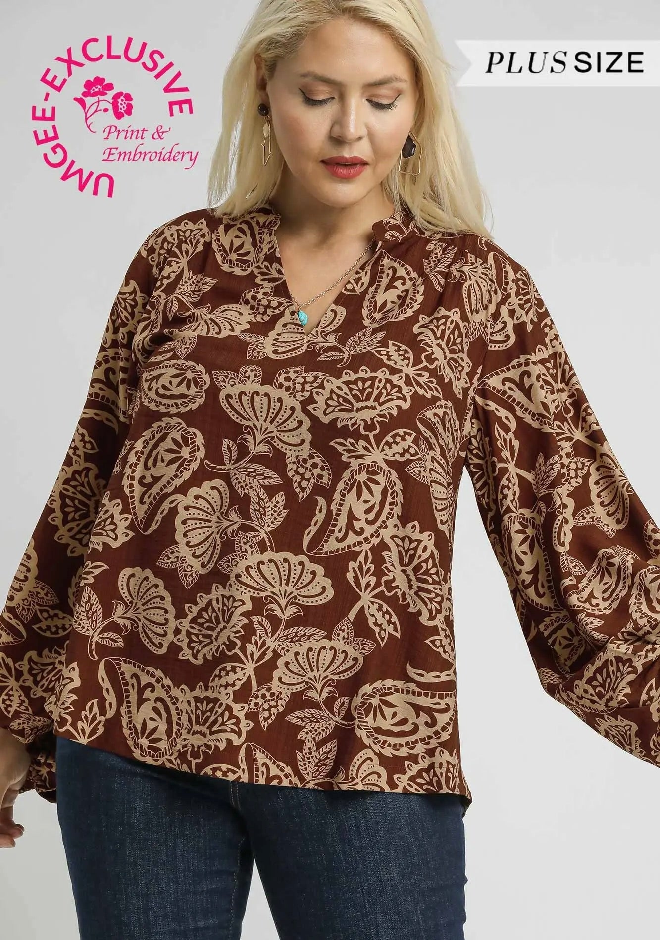 Artsy Vibes Two-Tone Blouse
