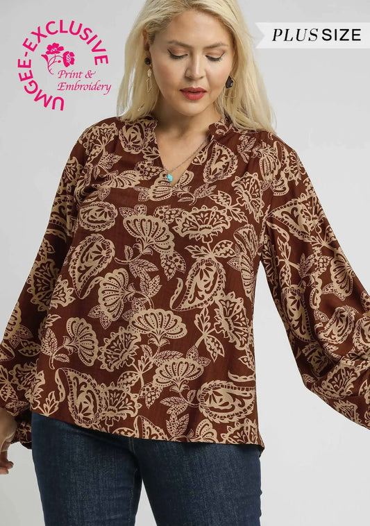 Artsy Vibes Two-Tone Blouse