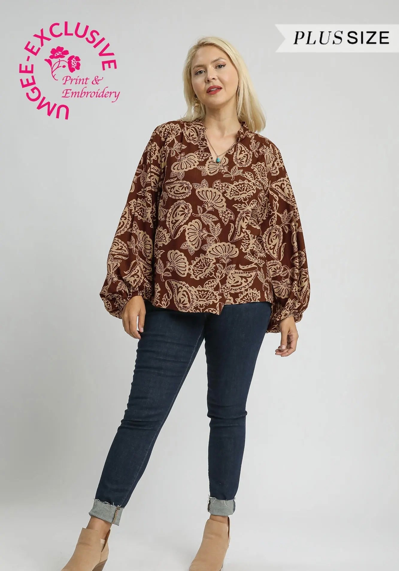 Artsy Vibes Two-Tone Blouse