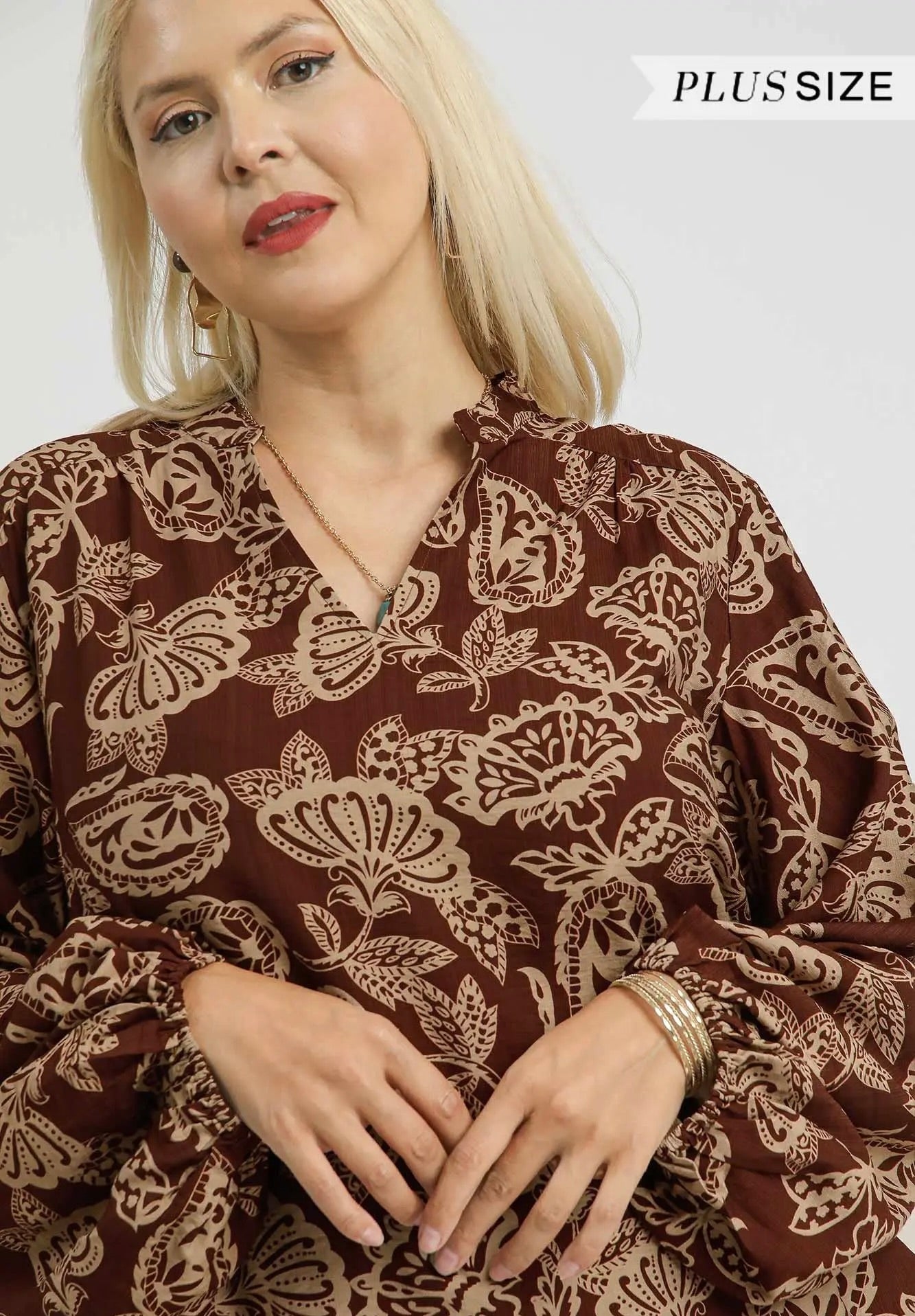 Artsy Vibes Two-Tone Blouse