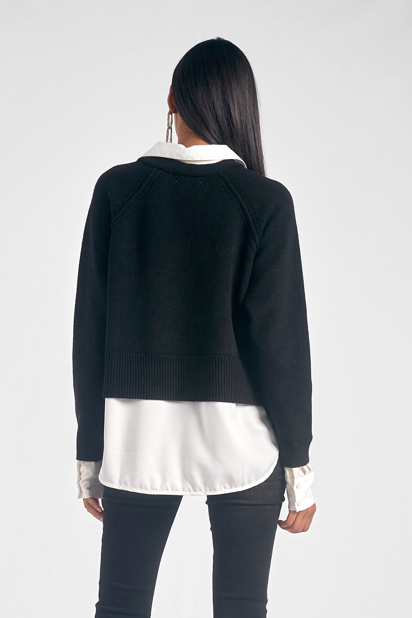 Black & White Sweater Shirt Combo