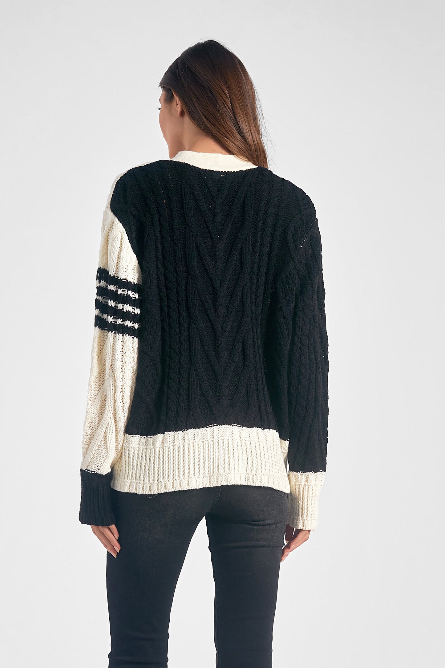 Black & White Color Block Cardigan