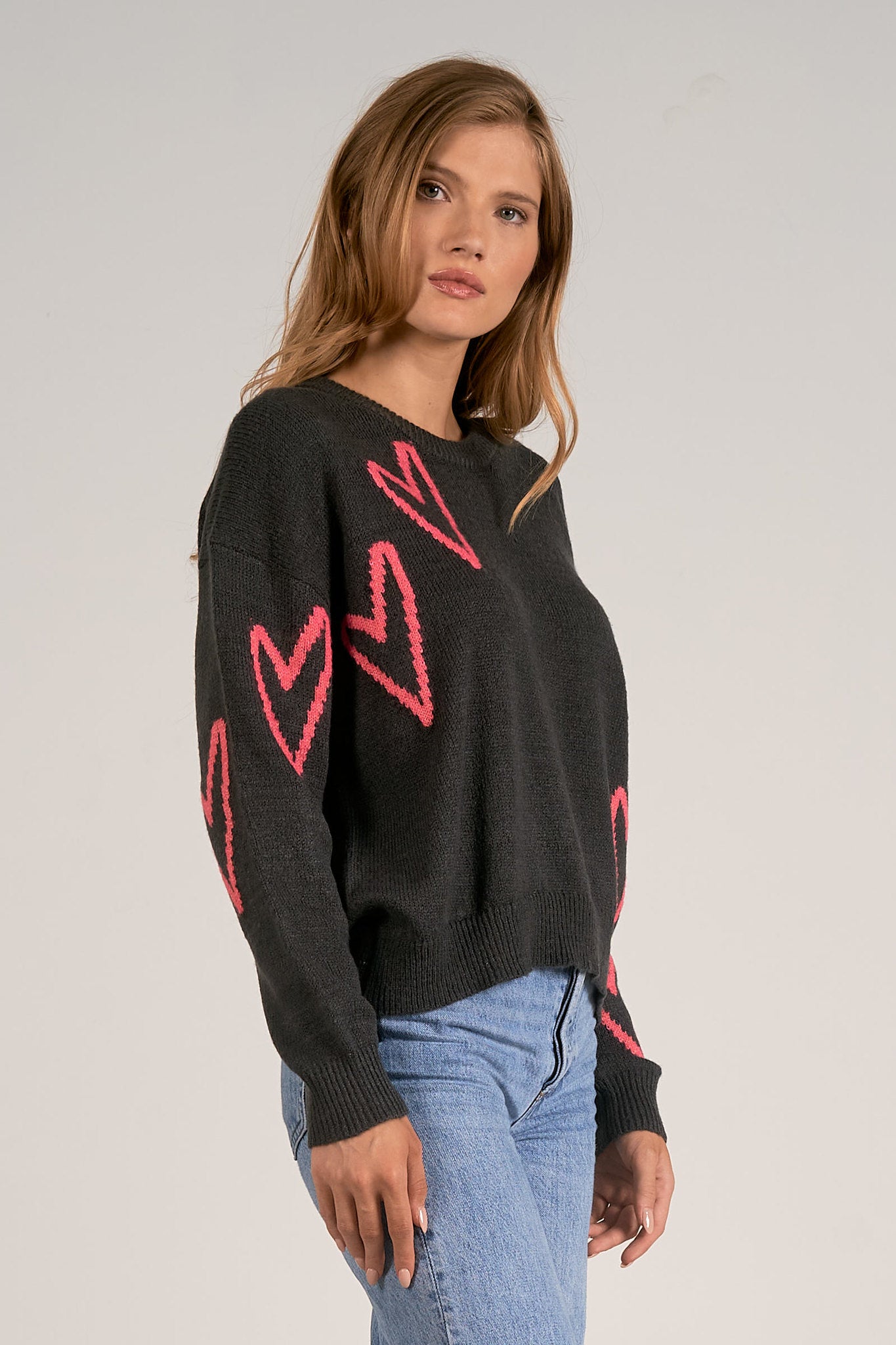 Black Heart Crewneck Sweater