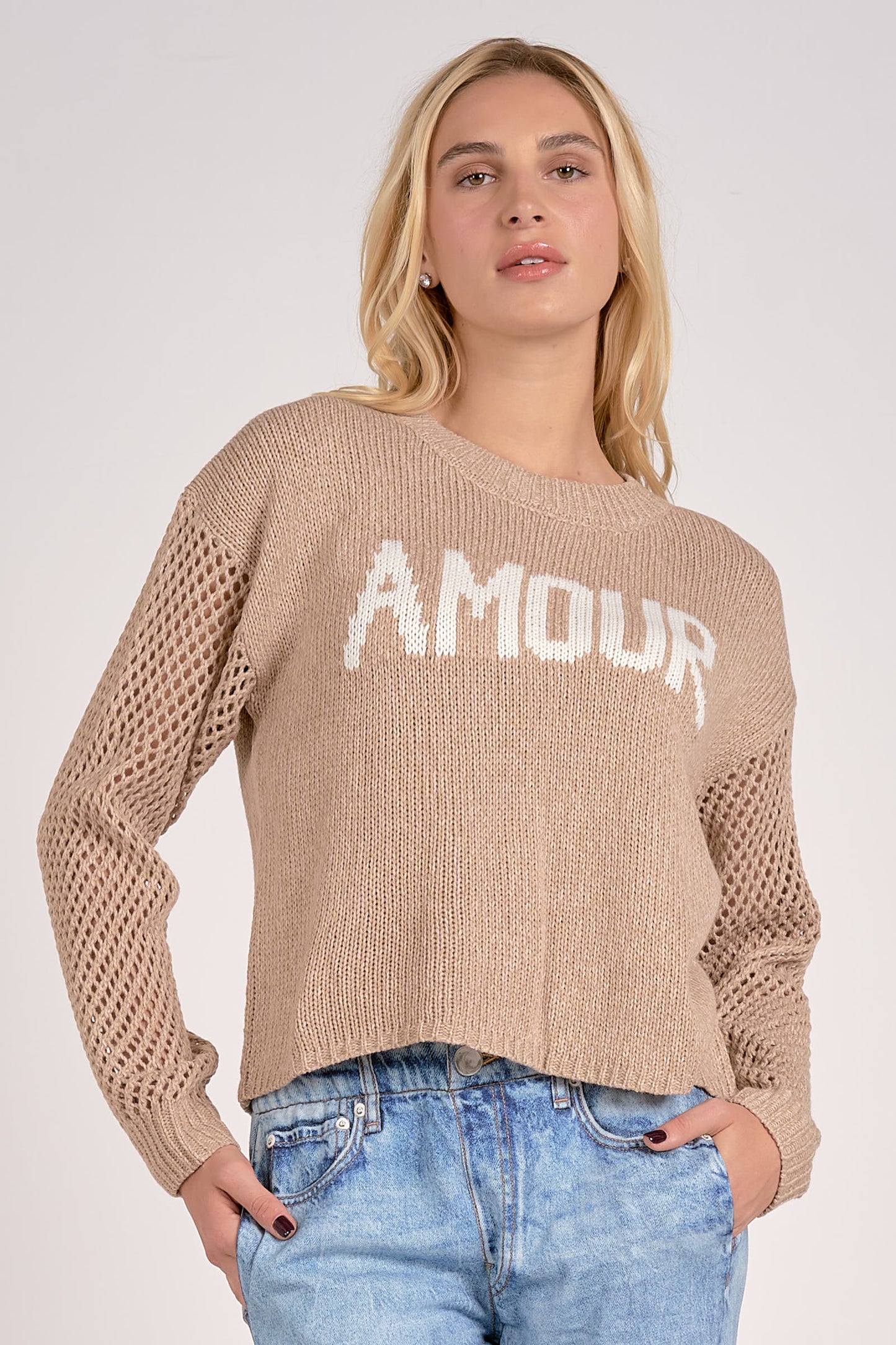 Mesh Sleeve Amour Sweater