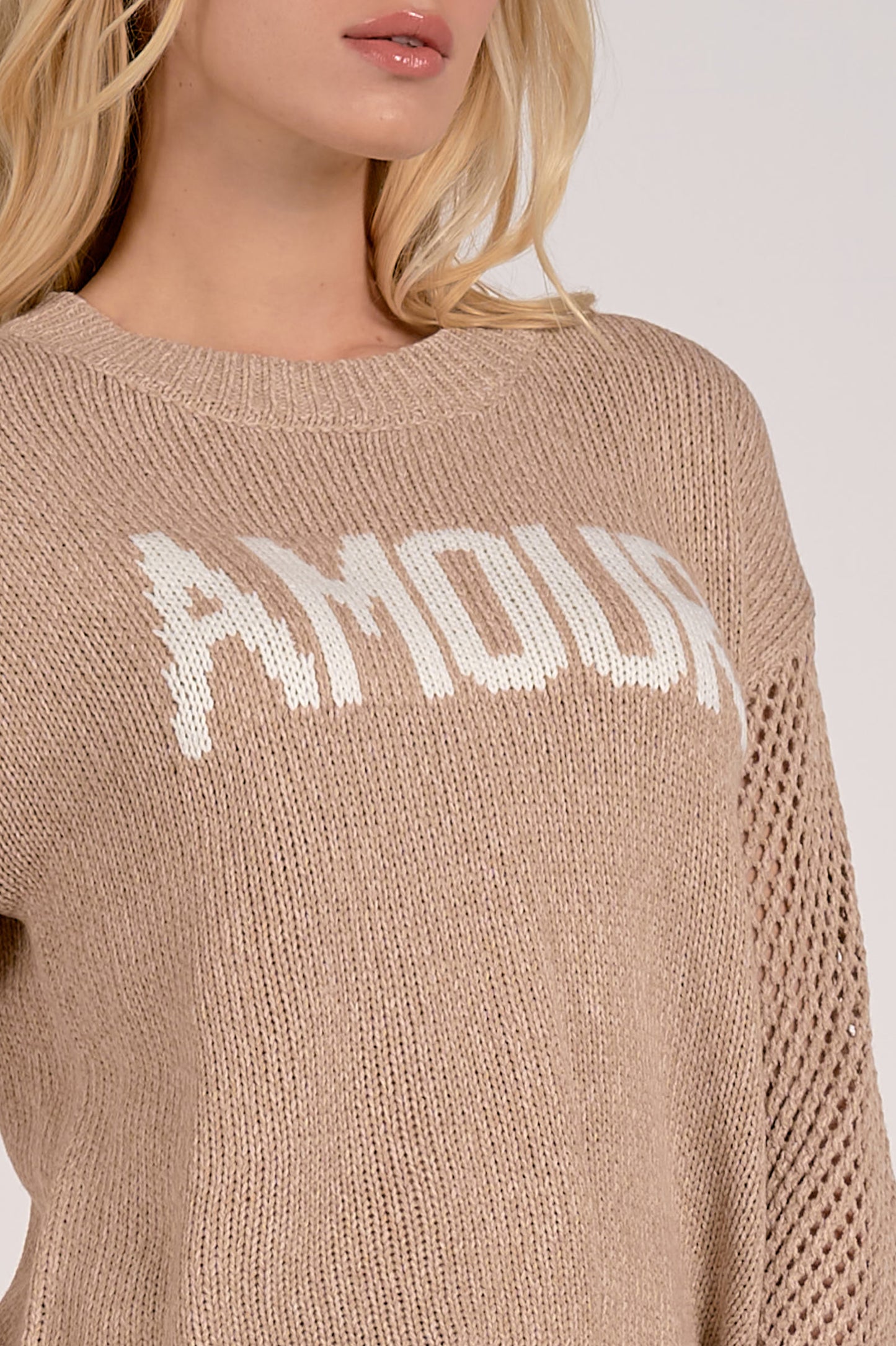 Mesh Sleeve Amour Sweater