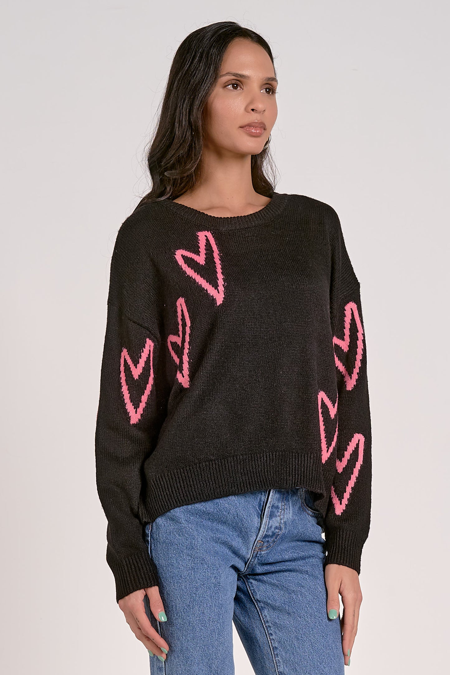 Black Heart Crewneck Sweater