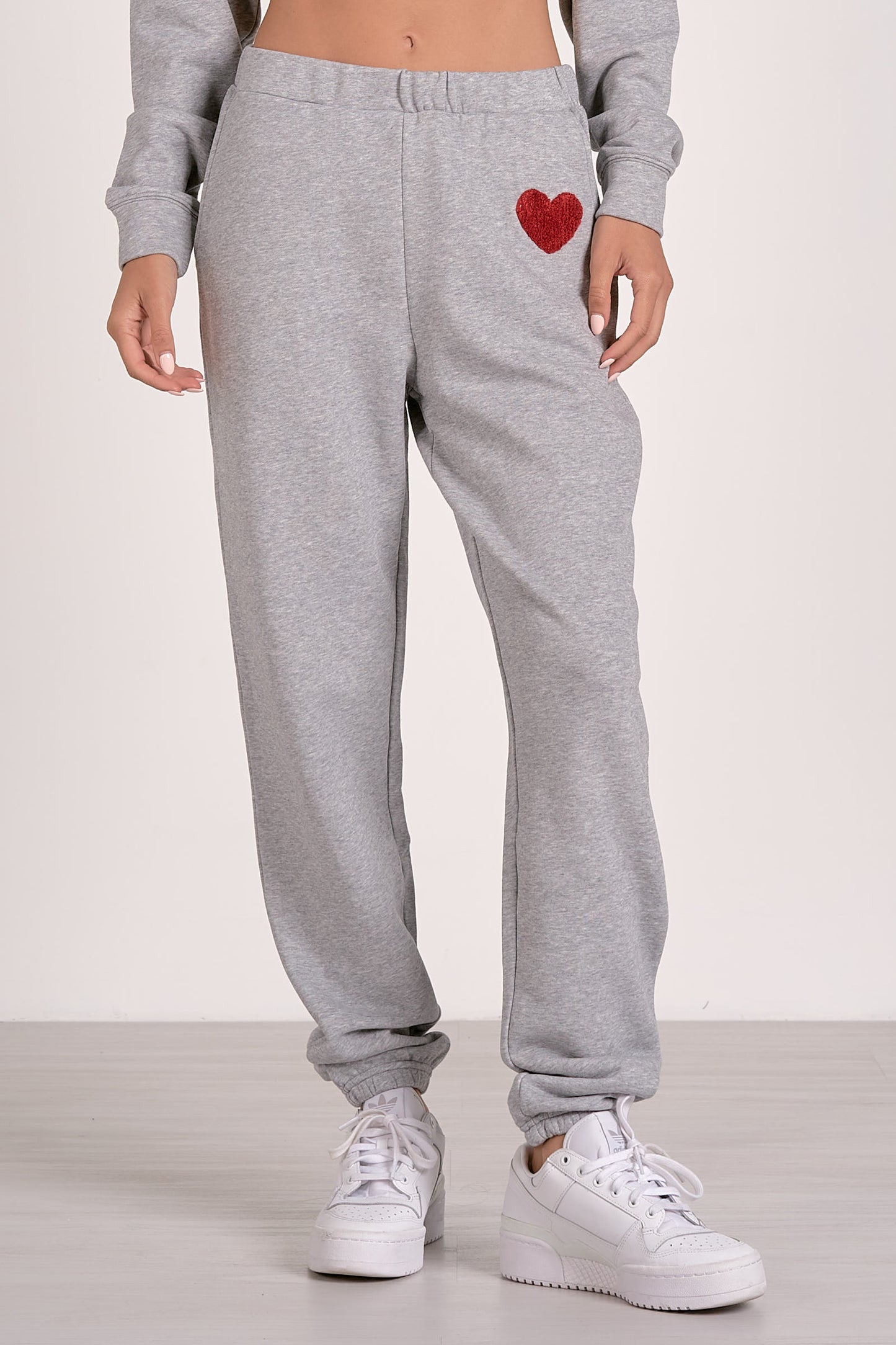 Heart Accent Elastic Waist Joggers