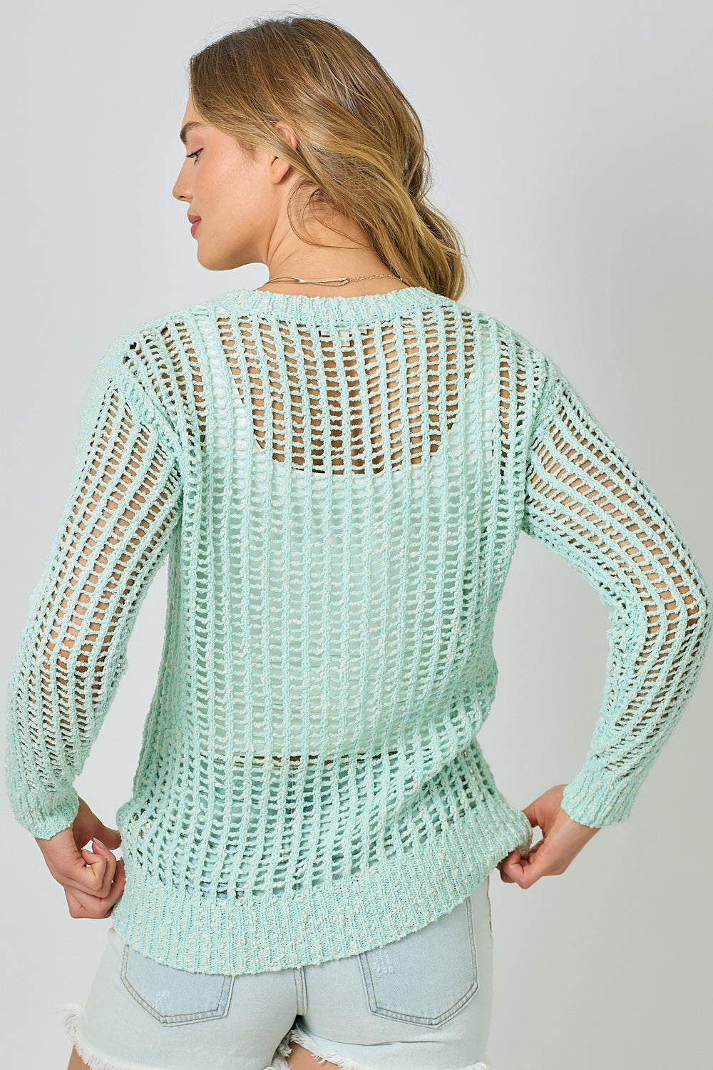 Sparkling Net Pullover Sweater