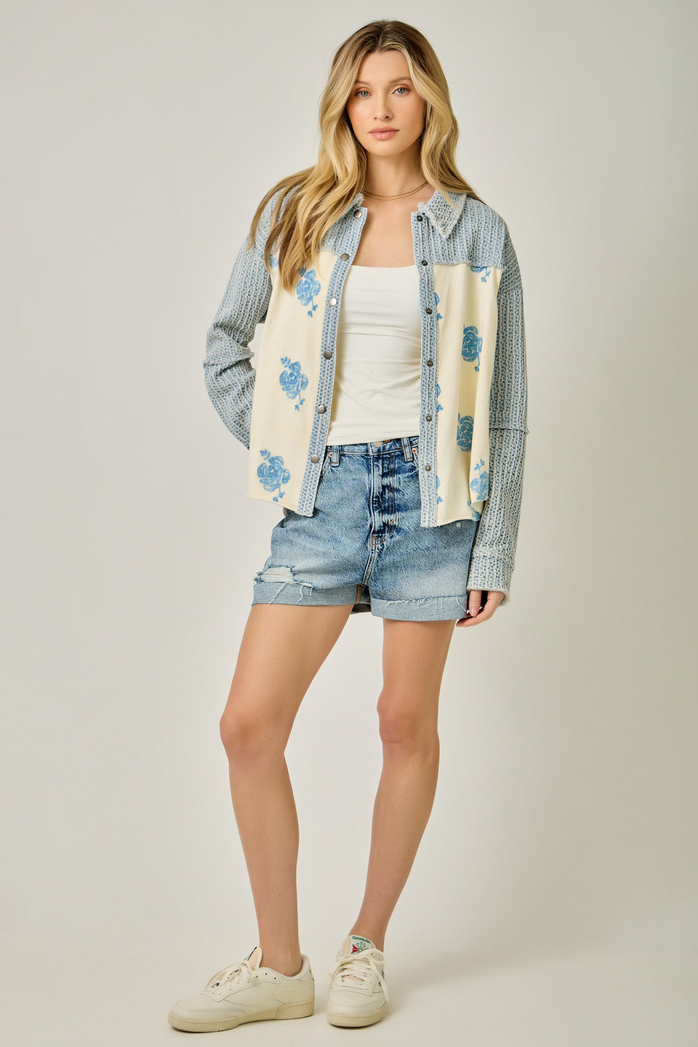 Wildflower Muse Mixed Denim Jacket