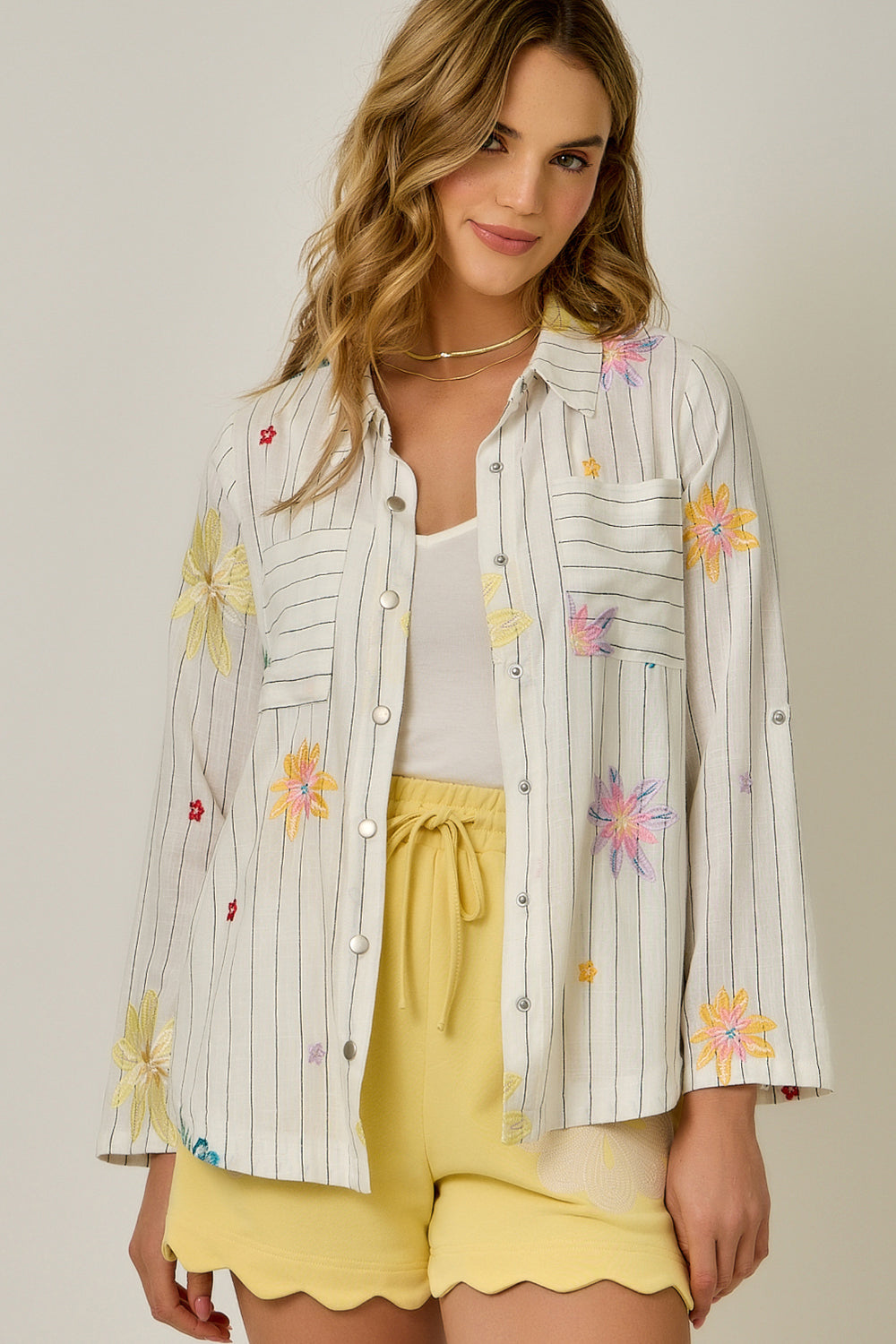 The Pinstripe Prairie Shacket