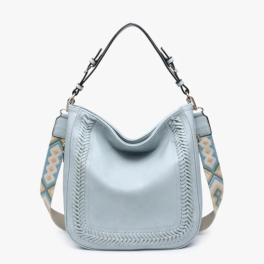 Aris Small Whipstitch Hobo Bag With Guitar Strap