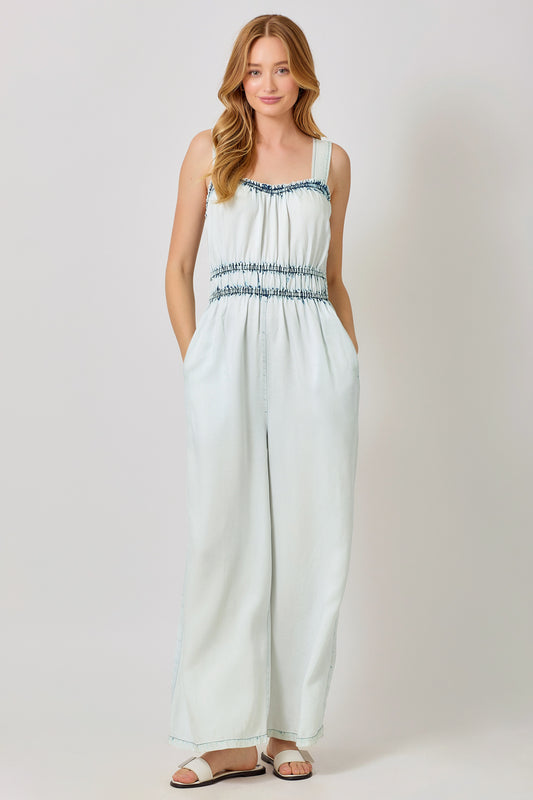 Cinched Waist Tencel Jumpsuit