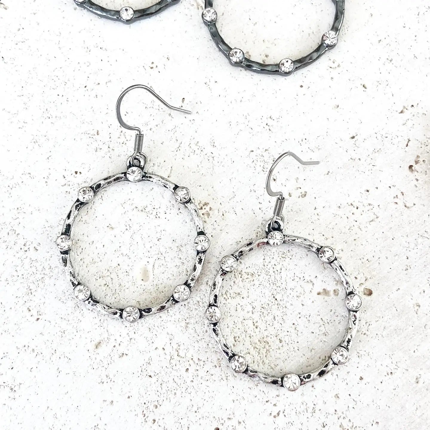 Edgy Crystal Hoop Earring