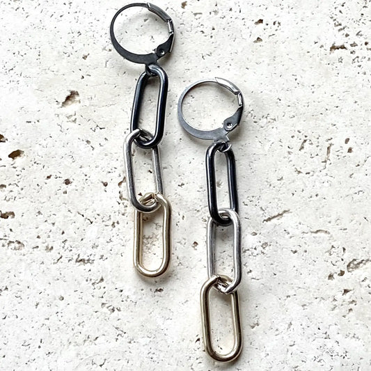 Mixed Metal Paperclip Earring
