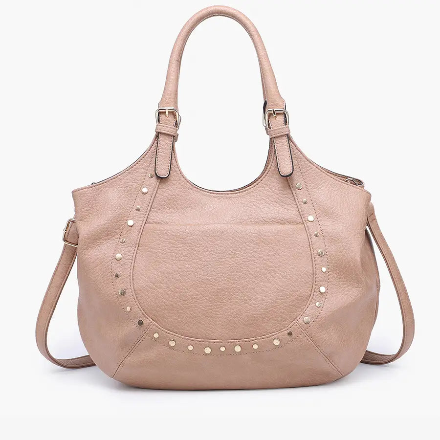 Kay Studded Hobo Bag With Crossbody Strap