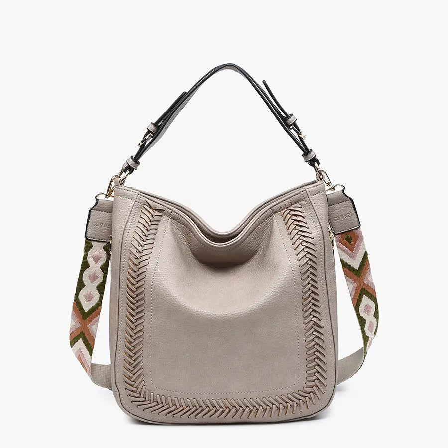 Aris Small Whipstitch Hobo Bag With Guitar Strap
