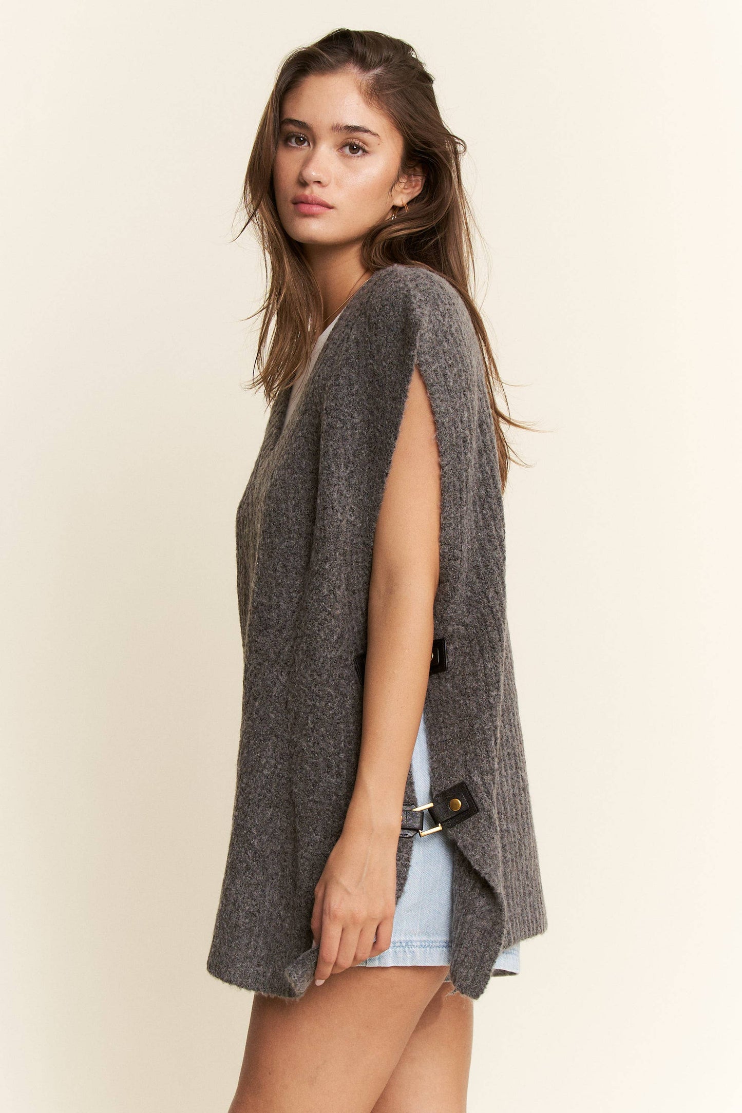 Buckle Up, Buttercup Oversized Sweater Vest