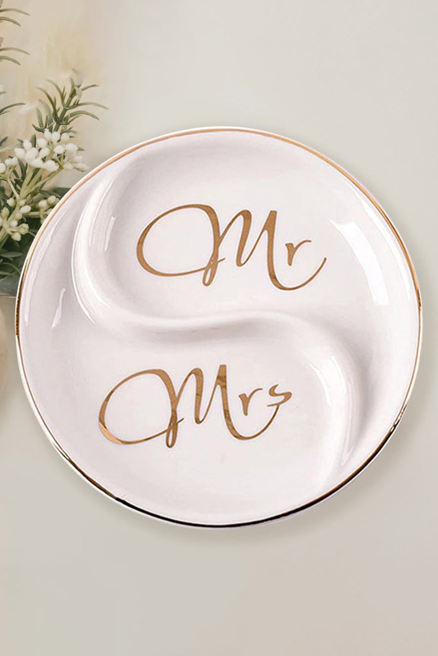 Mr Mrs Message Jewelry Dish