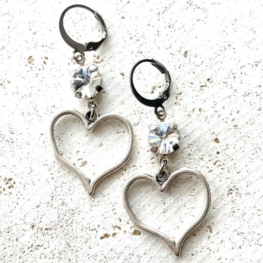 Romantic Heart Crystal Earrings
