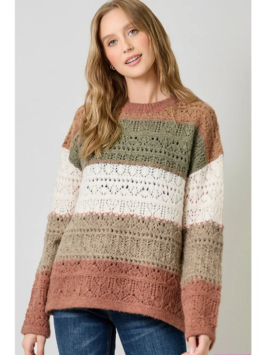 Cozy Charm Pointelle Sweater
