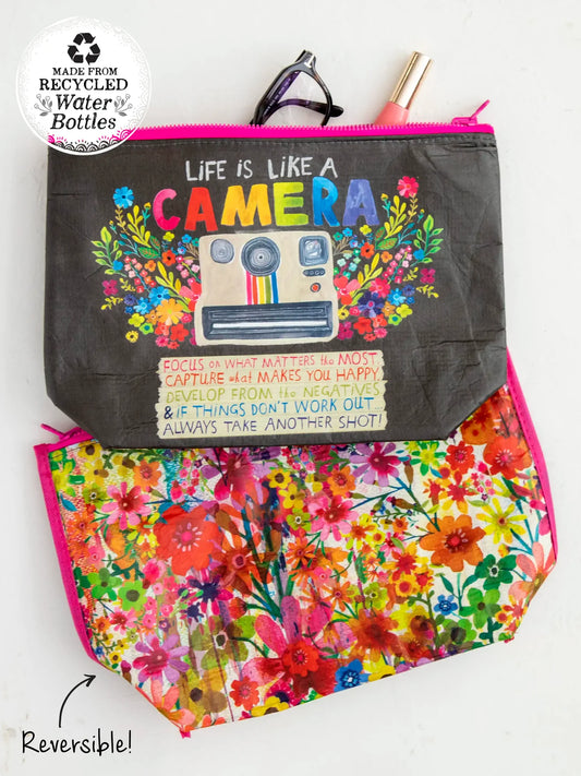 Life Is Like A Camera Recycled Zipper Pouch