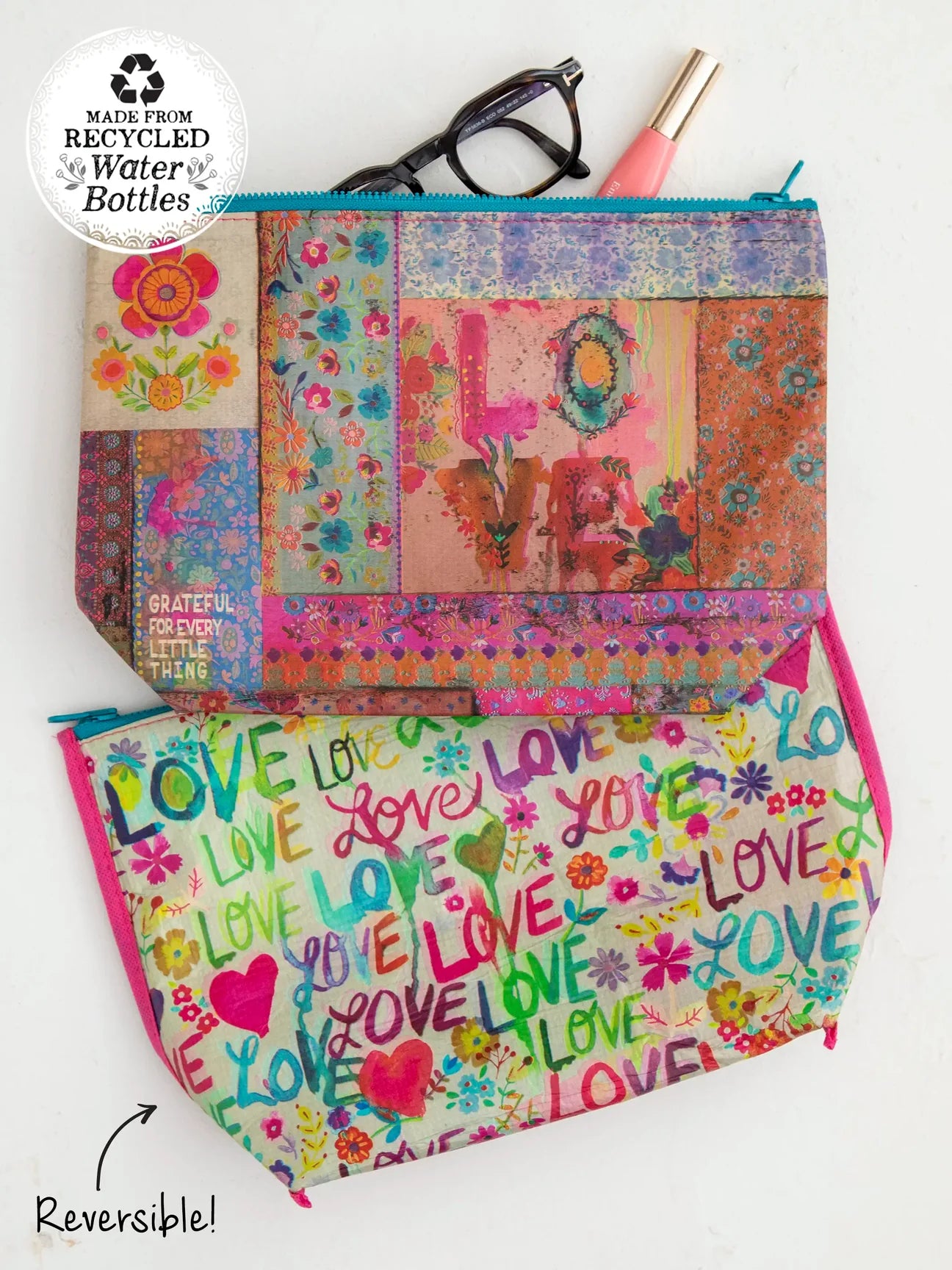 Love Recycled Zipper Pouch