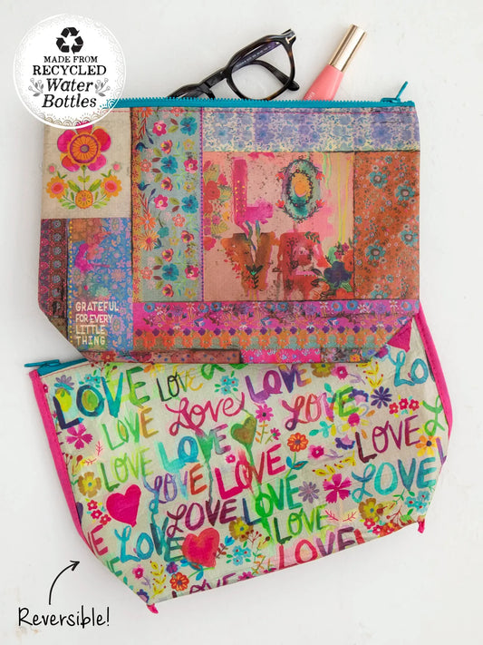 Love Recycled Zipper Pouch