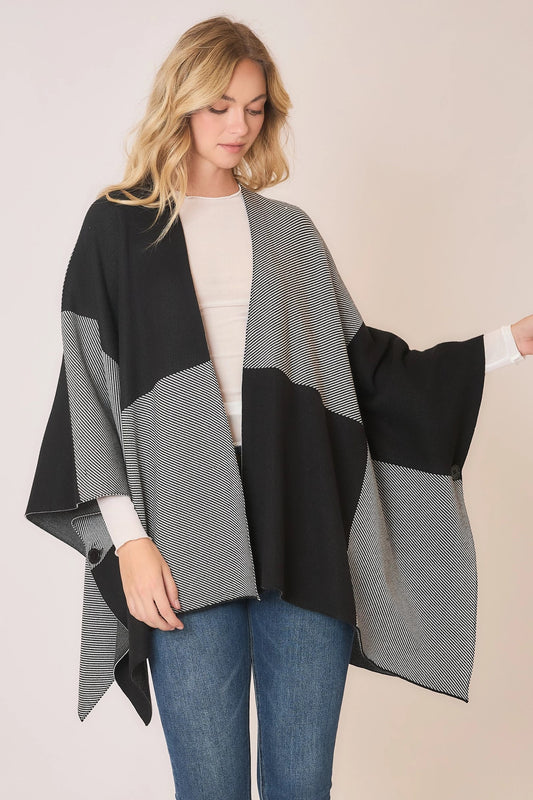 Luxe Layers Plaid Blanket Poncho