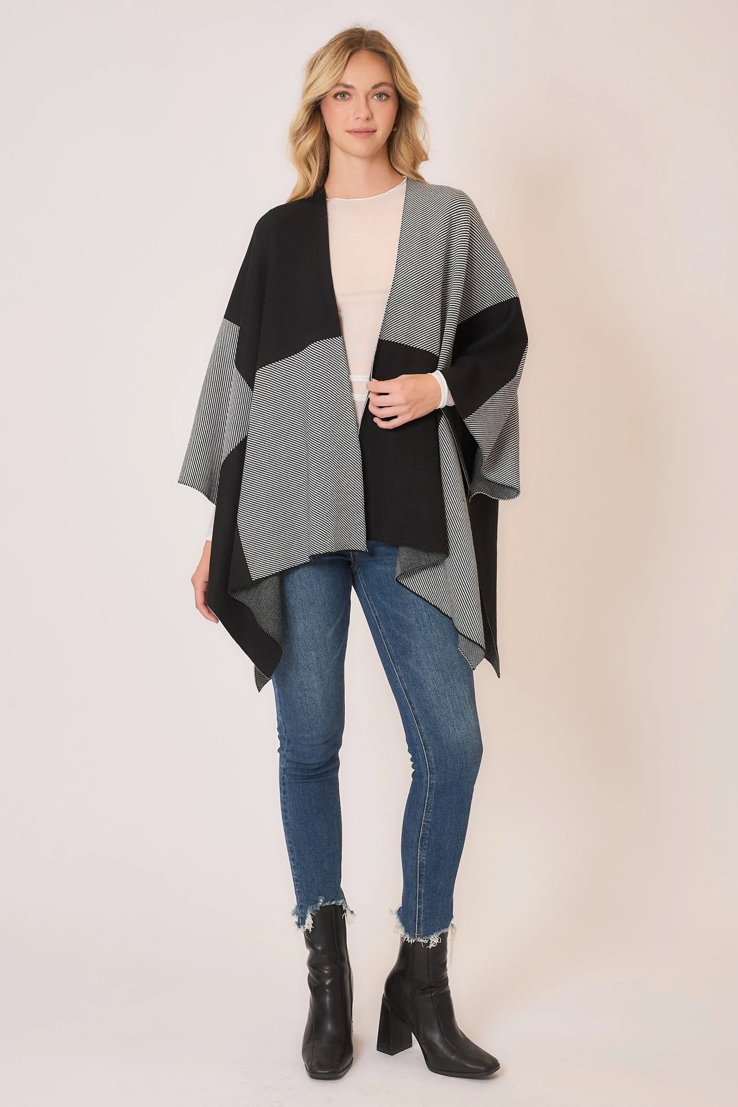 Luxe Layers Plaid Blanket Poncho