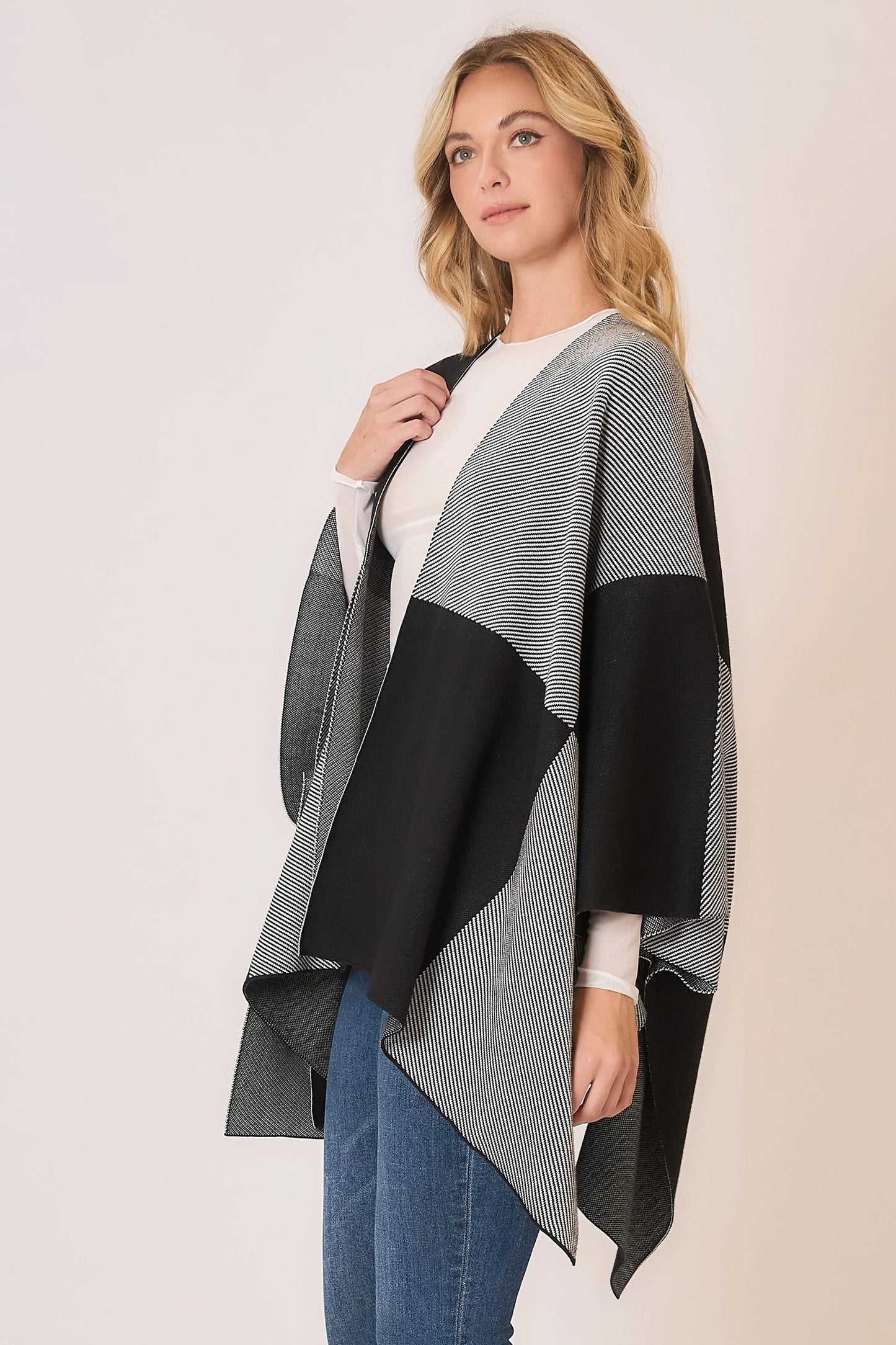 Luxe Layers Plaid Blanket Poncho