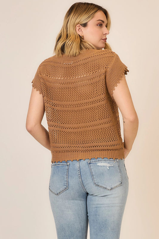 Sweet Spot Ruched V-Neck Knit Top