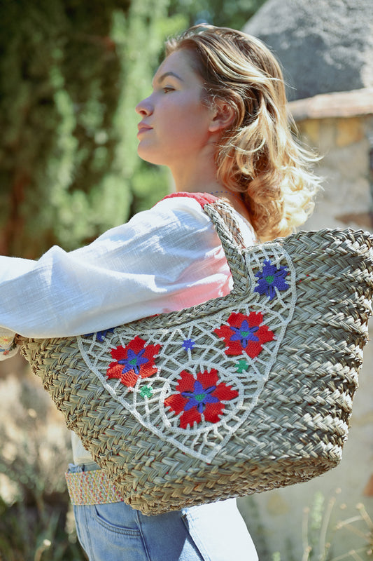 Beautiful Woven Moroccan Straw Basket Pizzazz Beloit