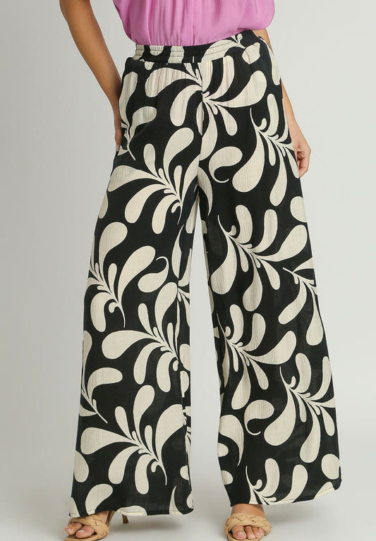 Two Tone Wide Leg Palazzo Pants