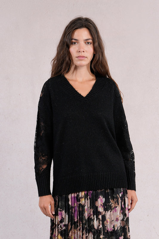 Lovely in Lace V-Neck Sweater