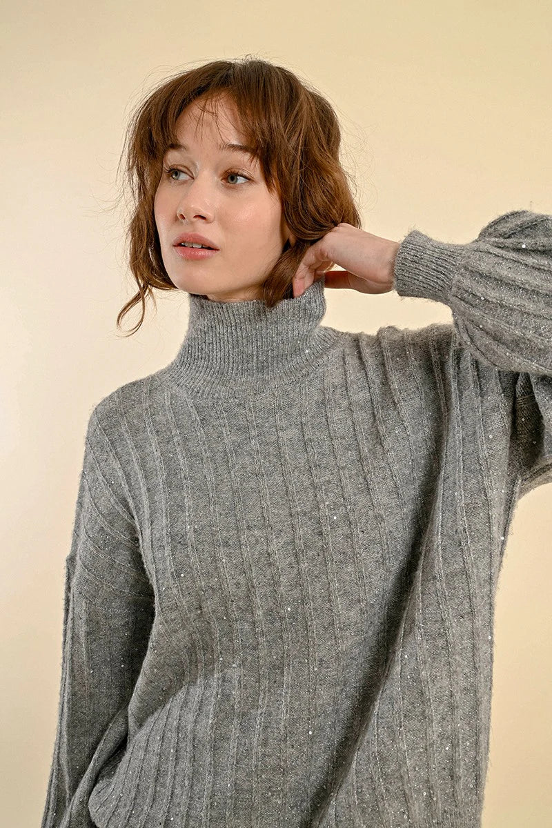Chic & Cozy Puff Sleeve Turtleneck Sweater Pizzazz Beloit