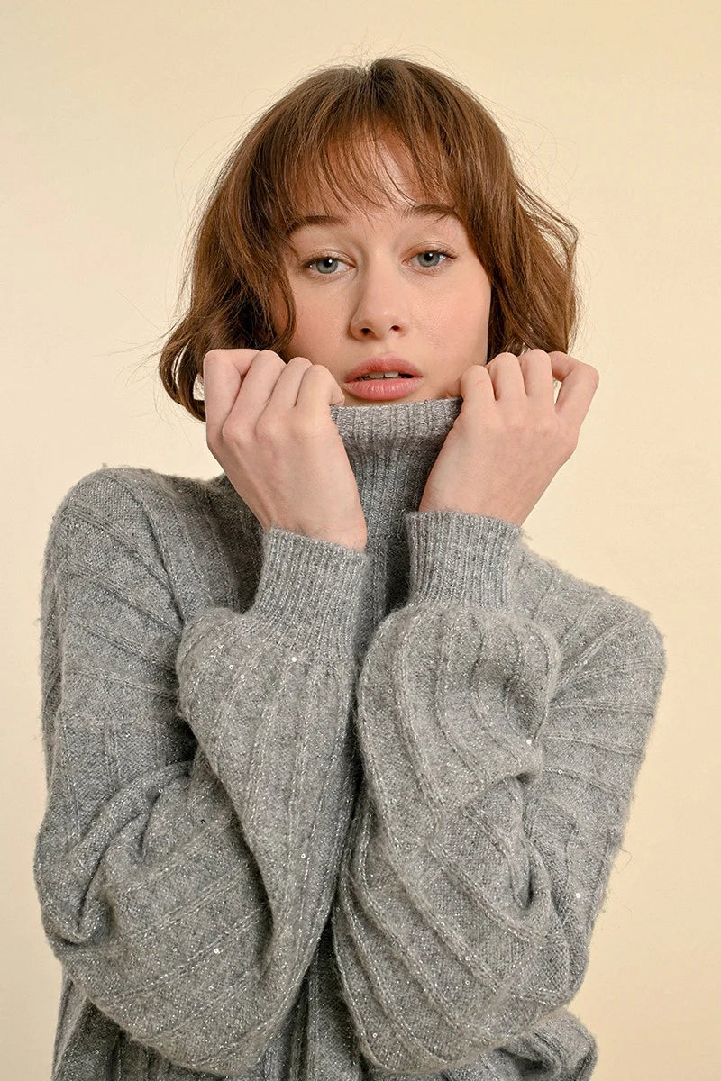 Chic & Cozy Puff Sleeve Turtleneck Sweater Pizzazz Beloit