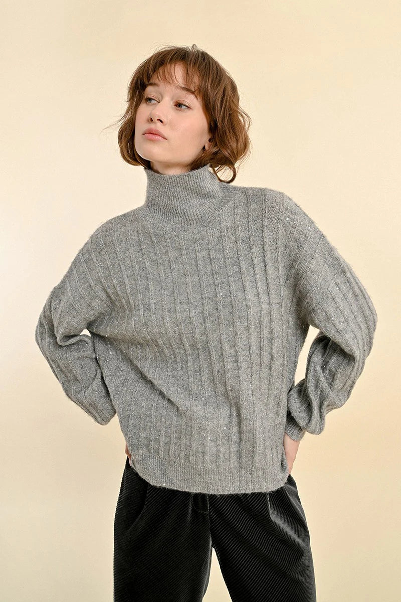 Chic & Cozy Puff Sleeve Turtleneck Sweater Pizzazz Beloit