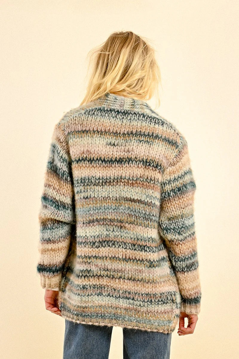 Chunky Relaxed Fit Striped Cardigan Pizzazz Beloit