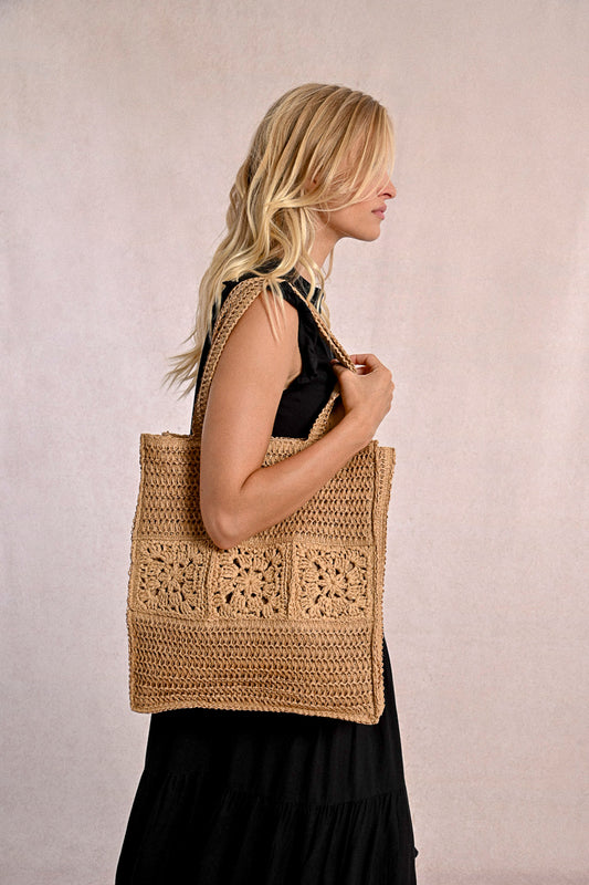 Crochet Raffia Tote Bag Pizzazz Beloit