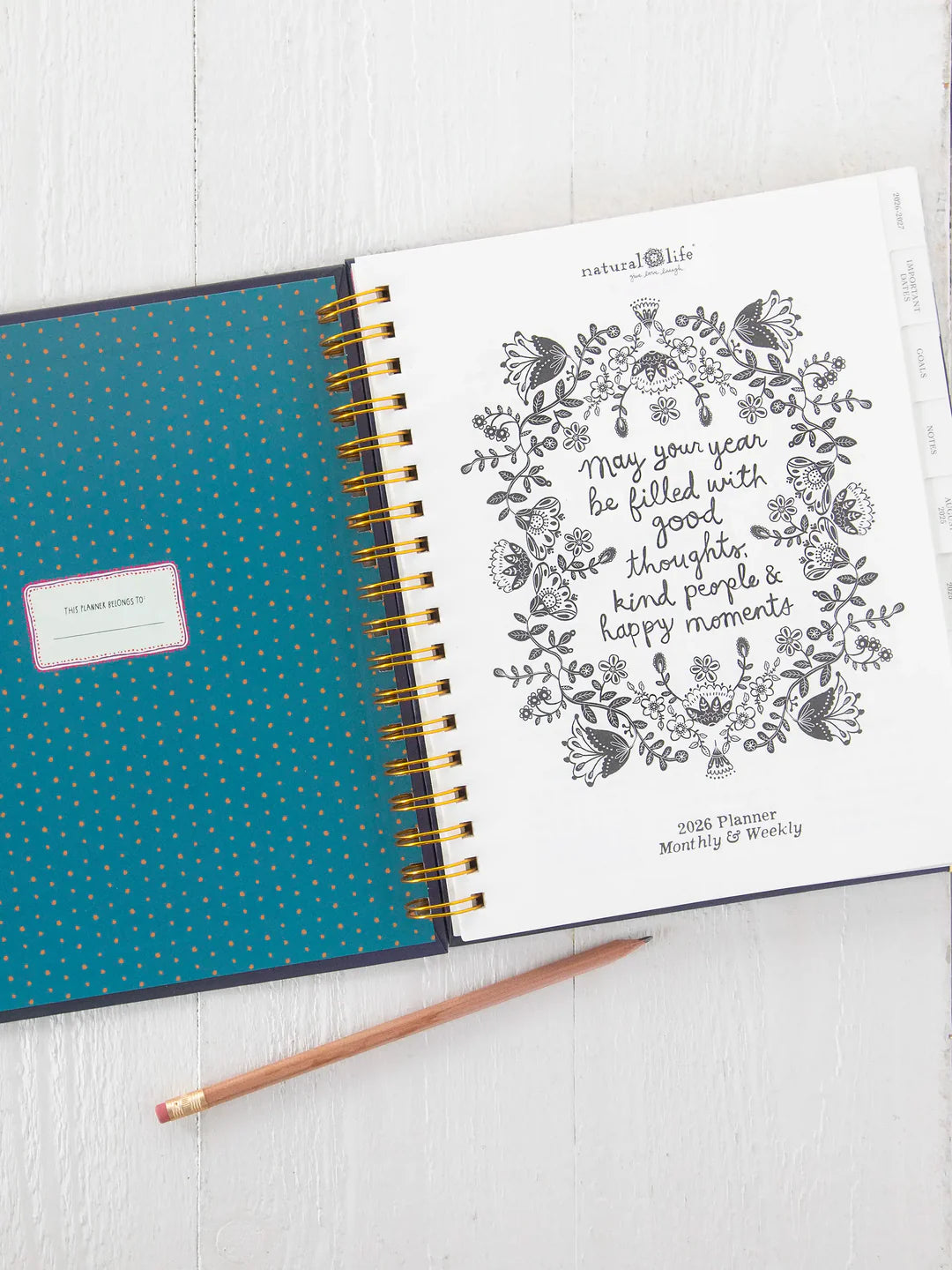 Natural Life Water Your Dreams 2025-26 17 Month Planner