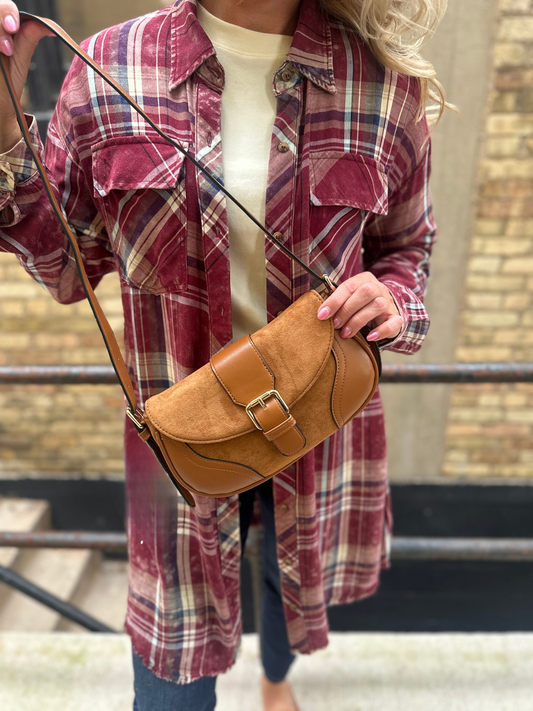 Duffy Vegan Suede Shoulder Bag