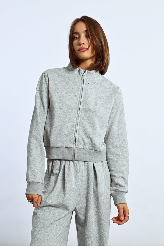 Zip Up Bomber Sweatshirt