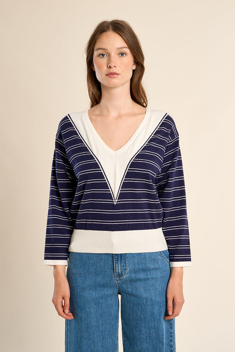 The Stripe Scene V-Neck Sweater