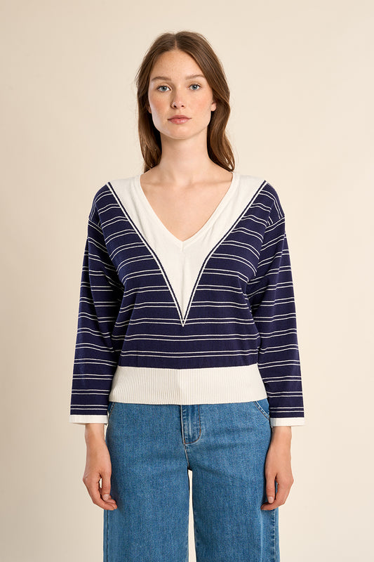 The Stripe Scene V-Neck Sweater