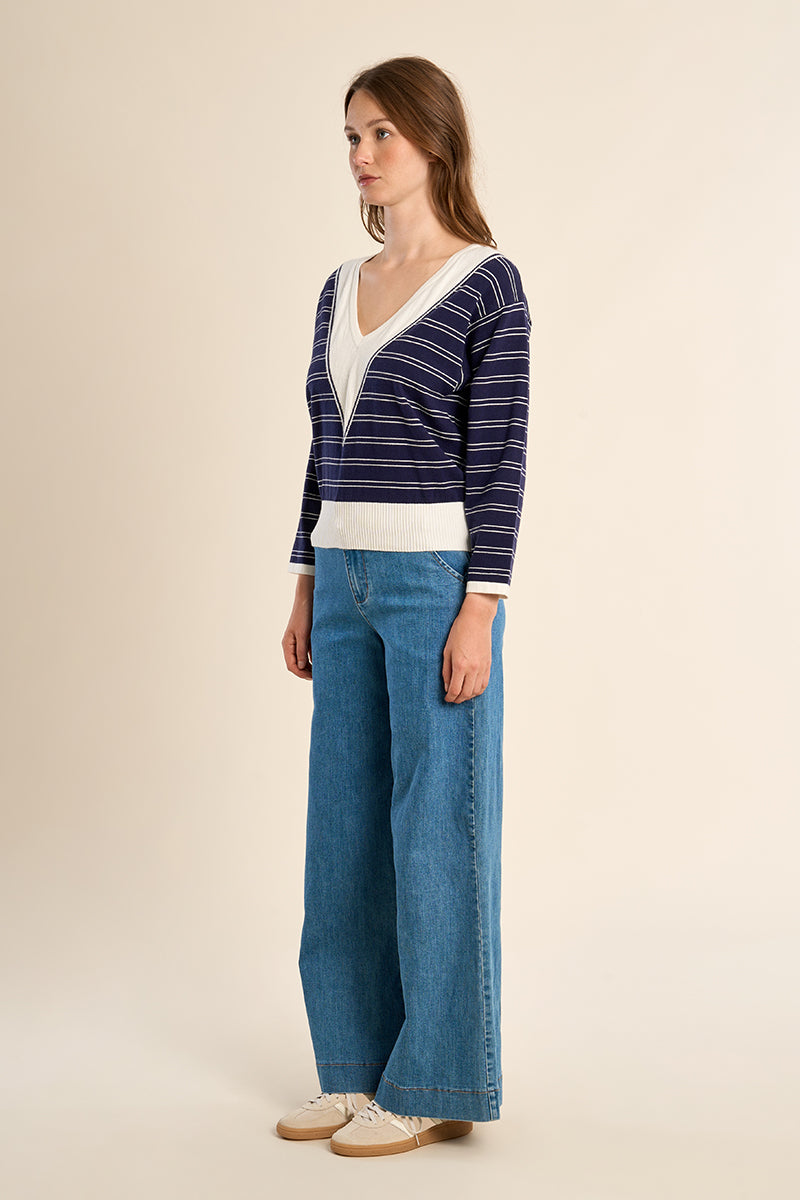 The Stripe Scene V-Neck Sweater