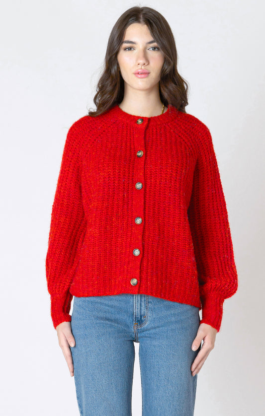 Sweet & Textured Candy Red Cardigan