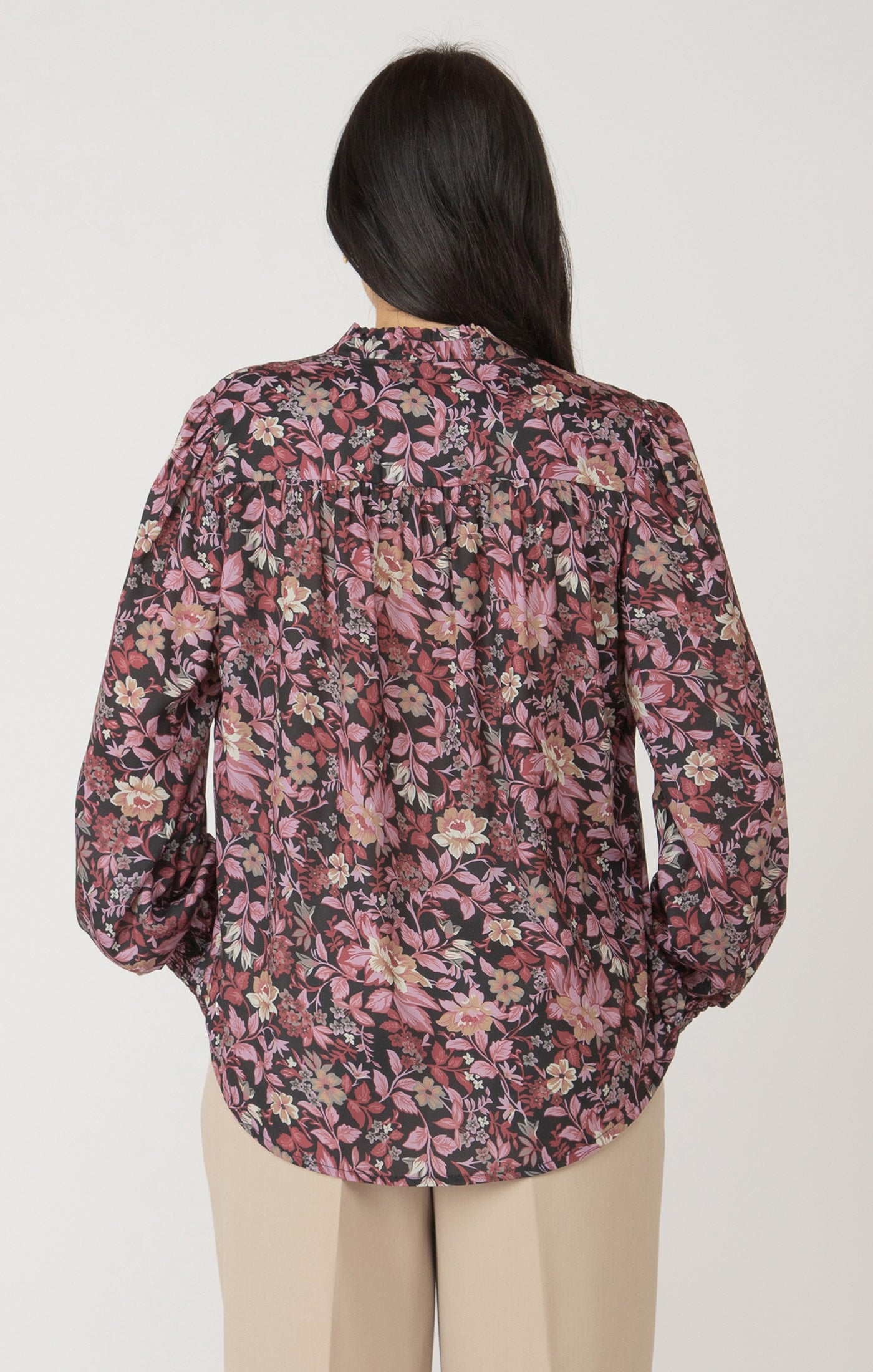 Fall Floral Ruffle Detail Tie Front Blouse Pizzazz Beloit