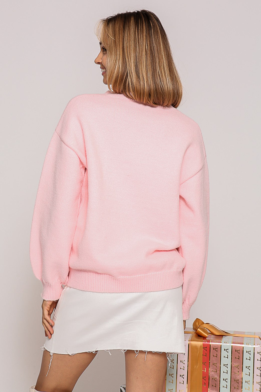 Festive Candy Cane Sequin Sweater Pizzazz Beloit