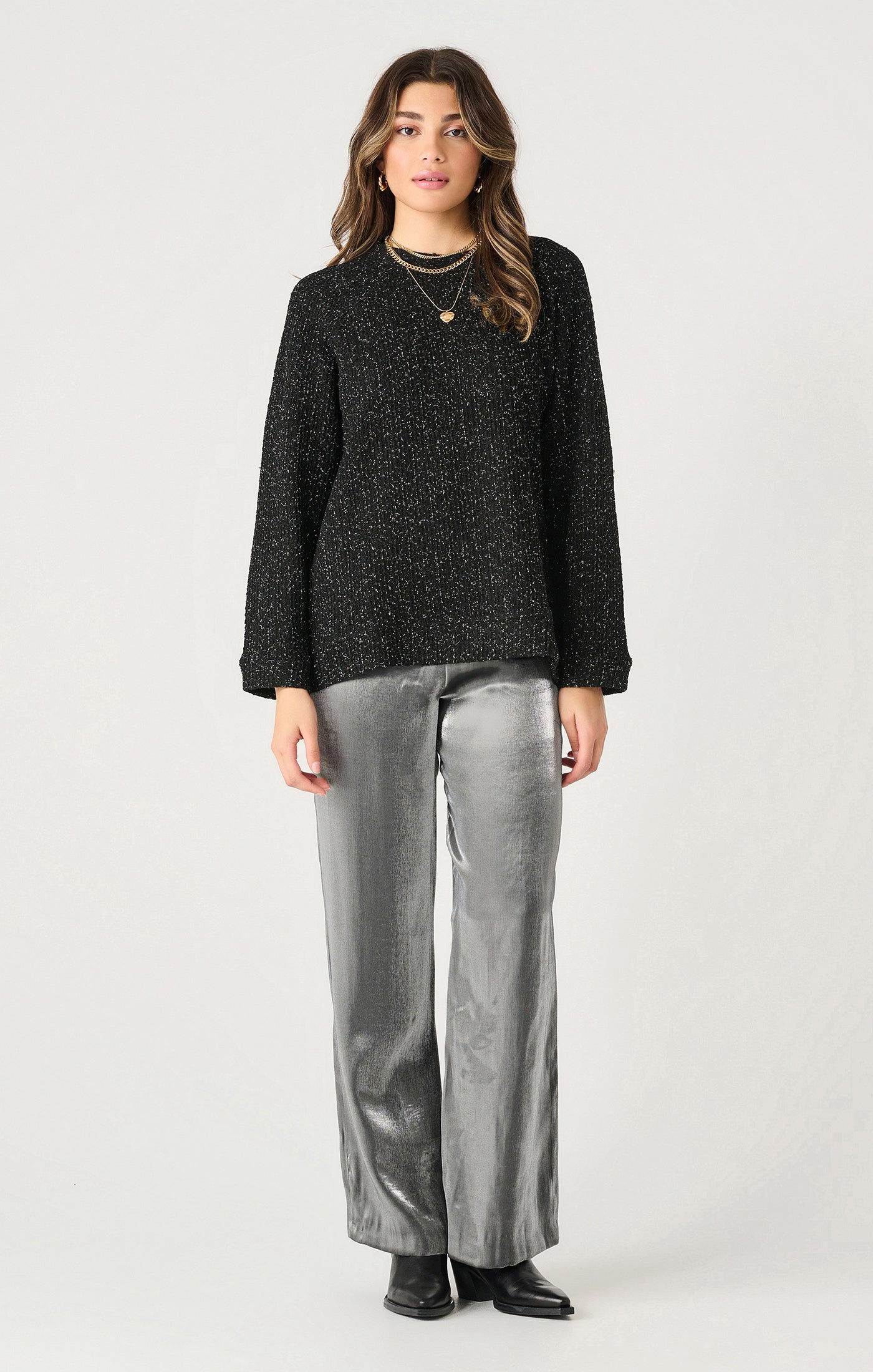 Glamorous Loose Fit Shimmer Top Pizzazz Beloit