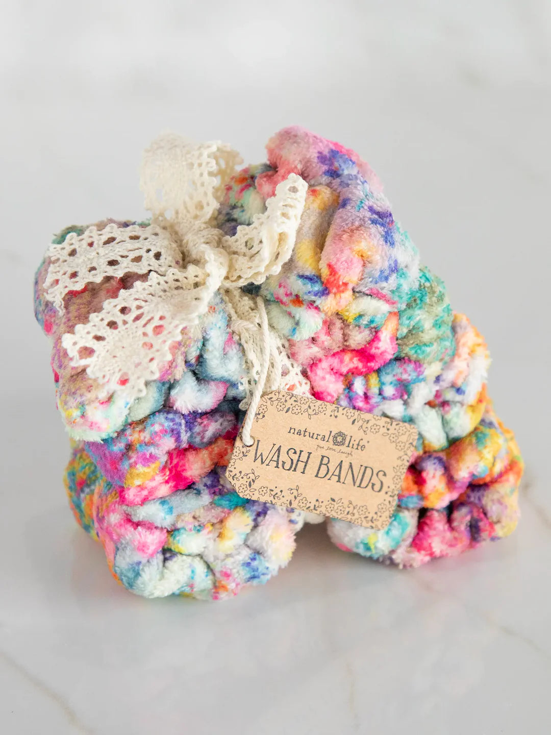 Natural Life Pink Watercolor Patchwork Wash Band Set